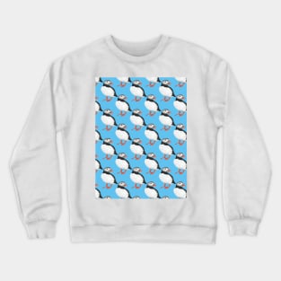 Puffin pattern on blue Crewneck Sweatshirt